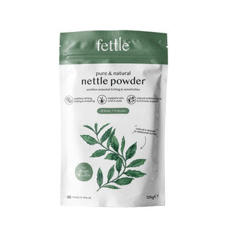 Fettle nettle powder package on a white background