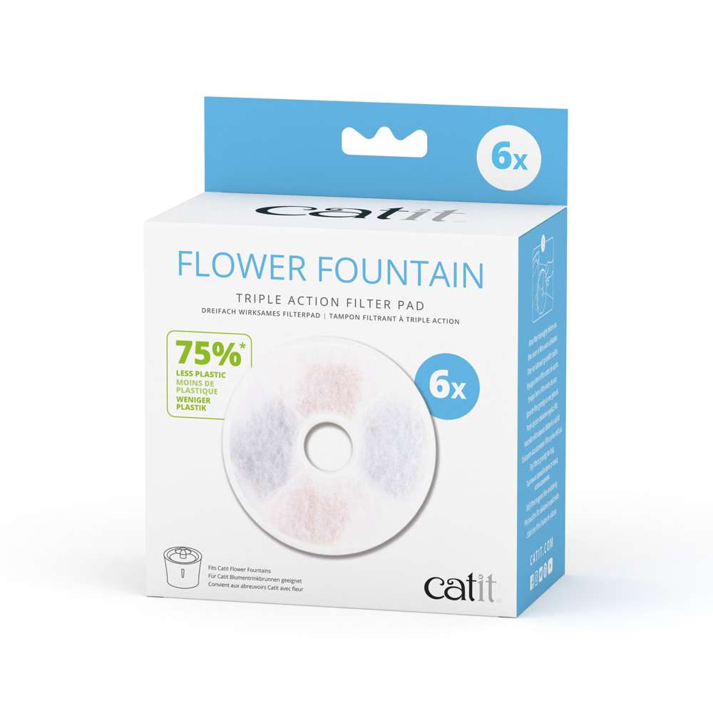 Catit Fountain Frameless Triple Action Filter 6 Pack