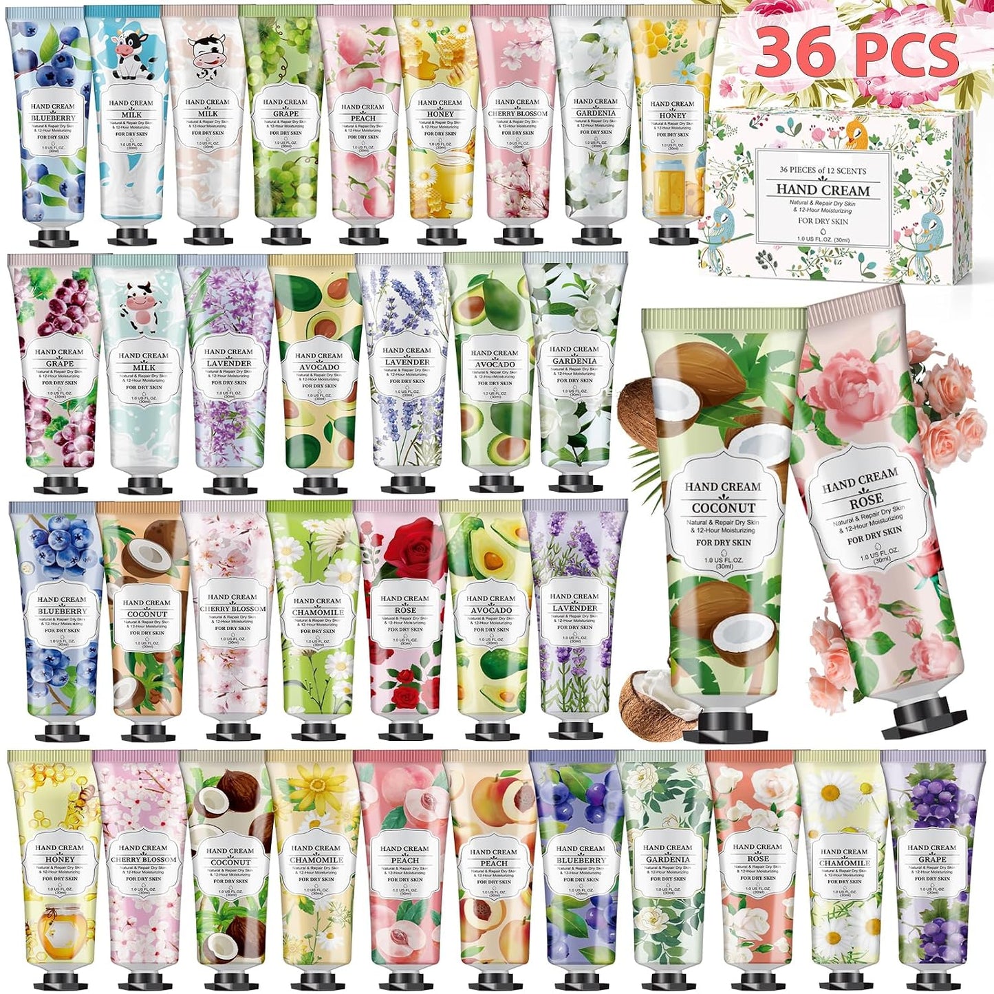 Aottom 36 x 30ml Mini Hand Cream Gift Set