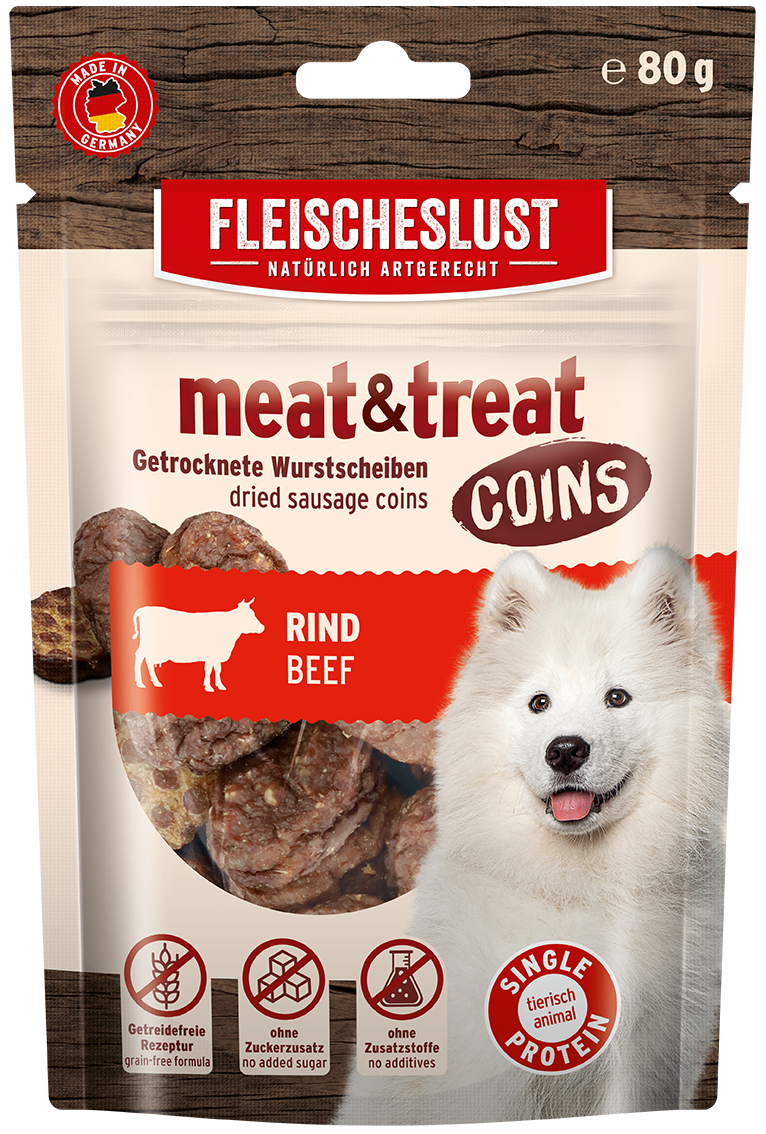 Fleischeslust Meat & Treat Coins Beef - 10 x 80g Case product image