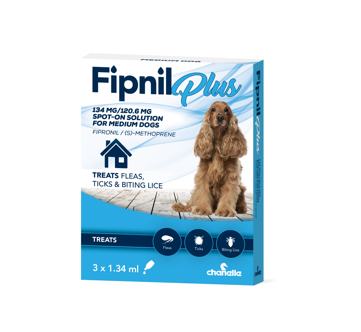 Fipnil Plus 134mg Med Dog 3''s