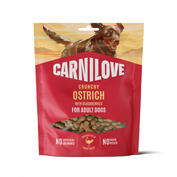 Carnilove Ostrich with Blackberries Crunchy Dog Treats 200g