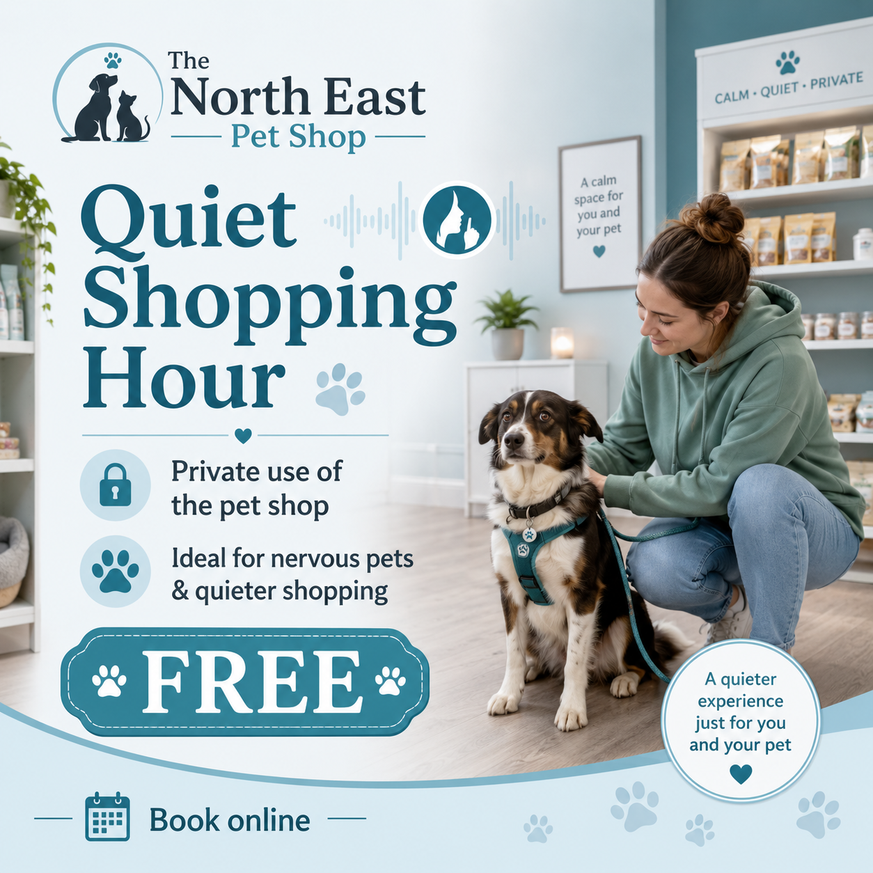 Free Private Quiet Shopping Hour – Exclusive Pet Shop Booking