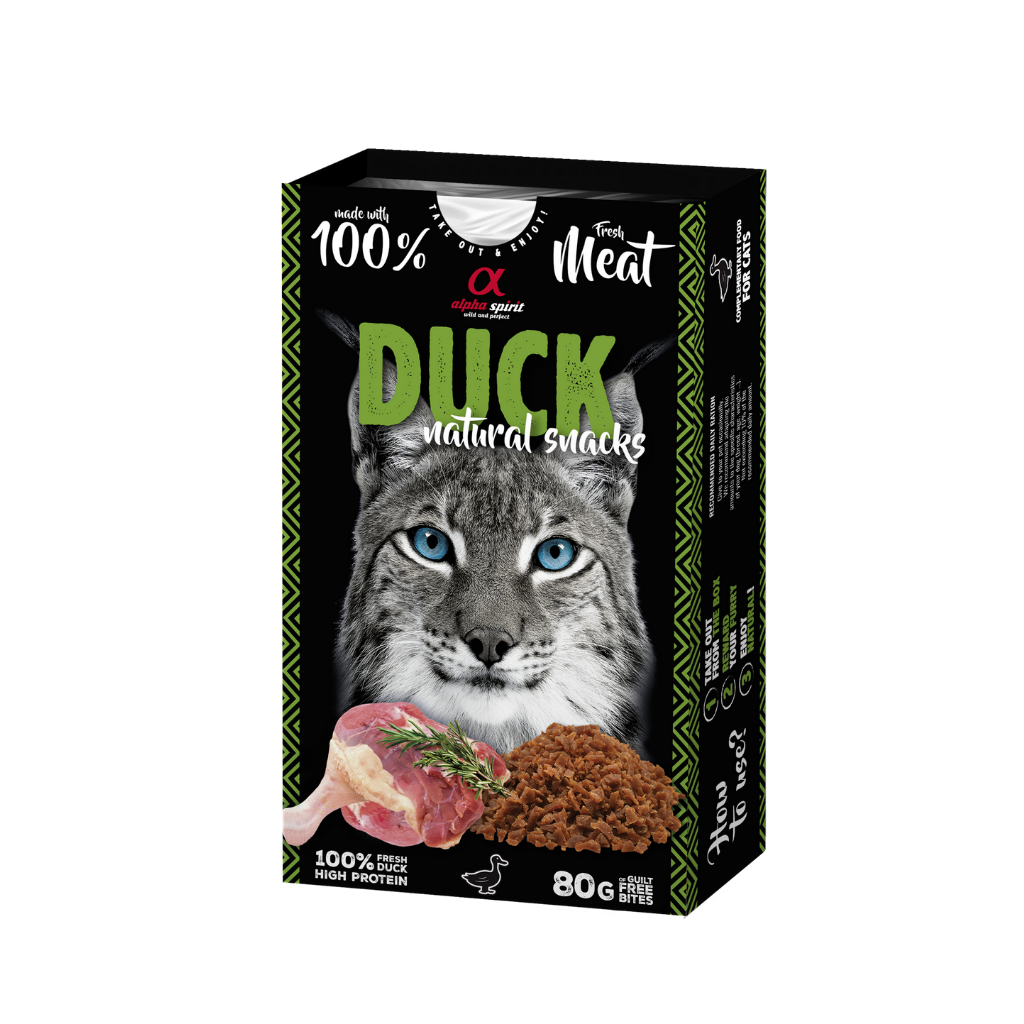 Alpha Spirit Duck Natural Cat Treats (80g) - North East Pet Shop