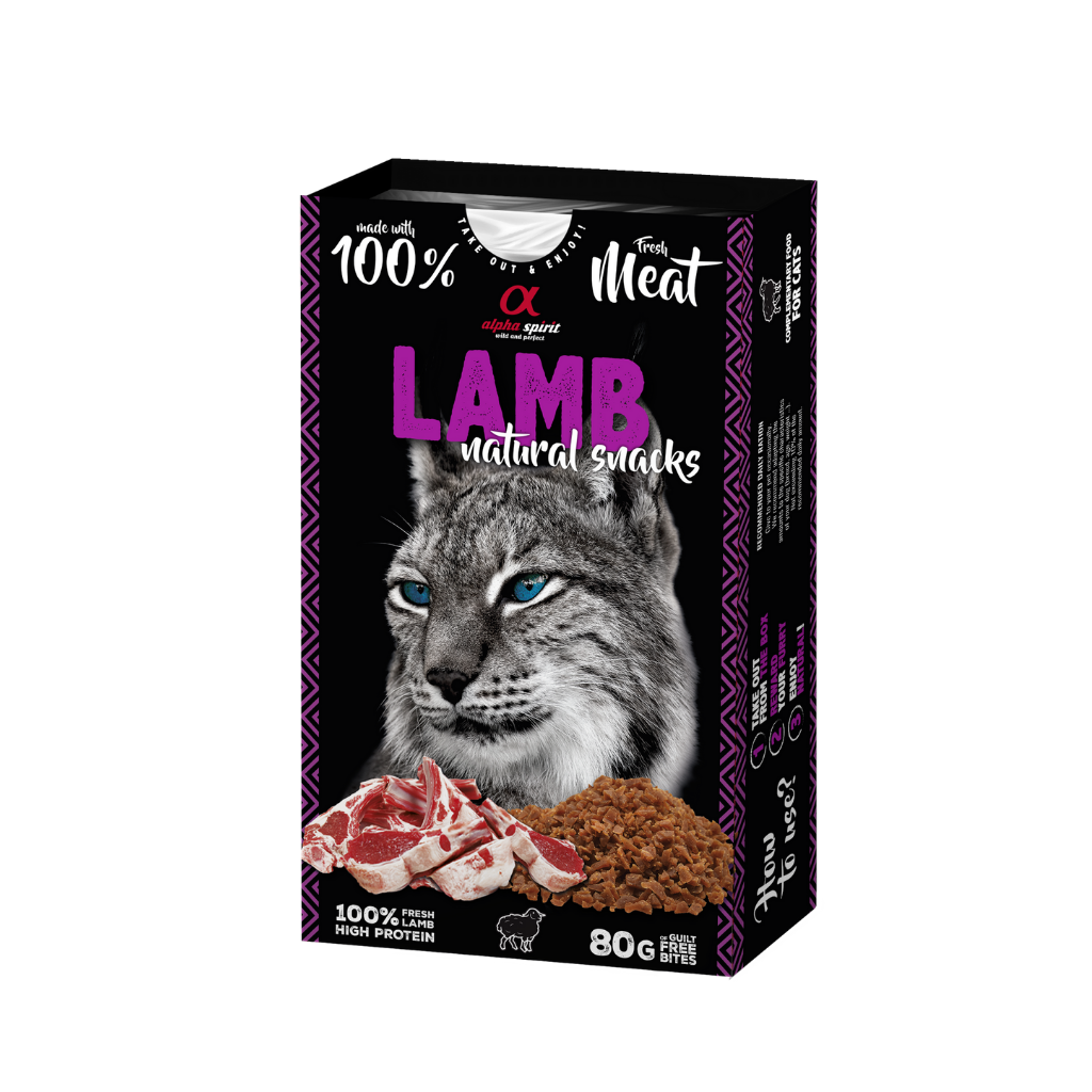 Alpha Spirit Lamb Natural Cat Treats (80g) - North East Pet Shop