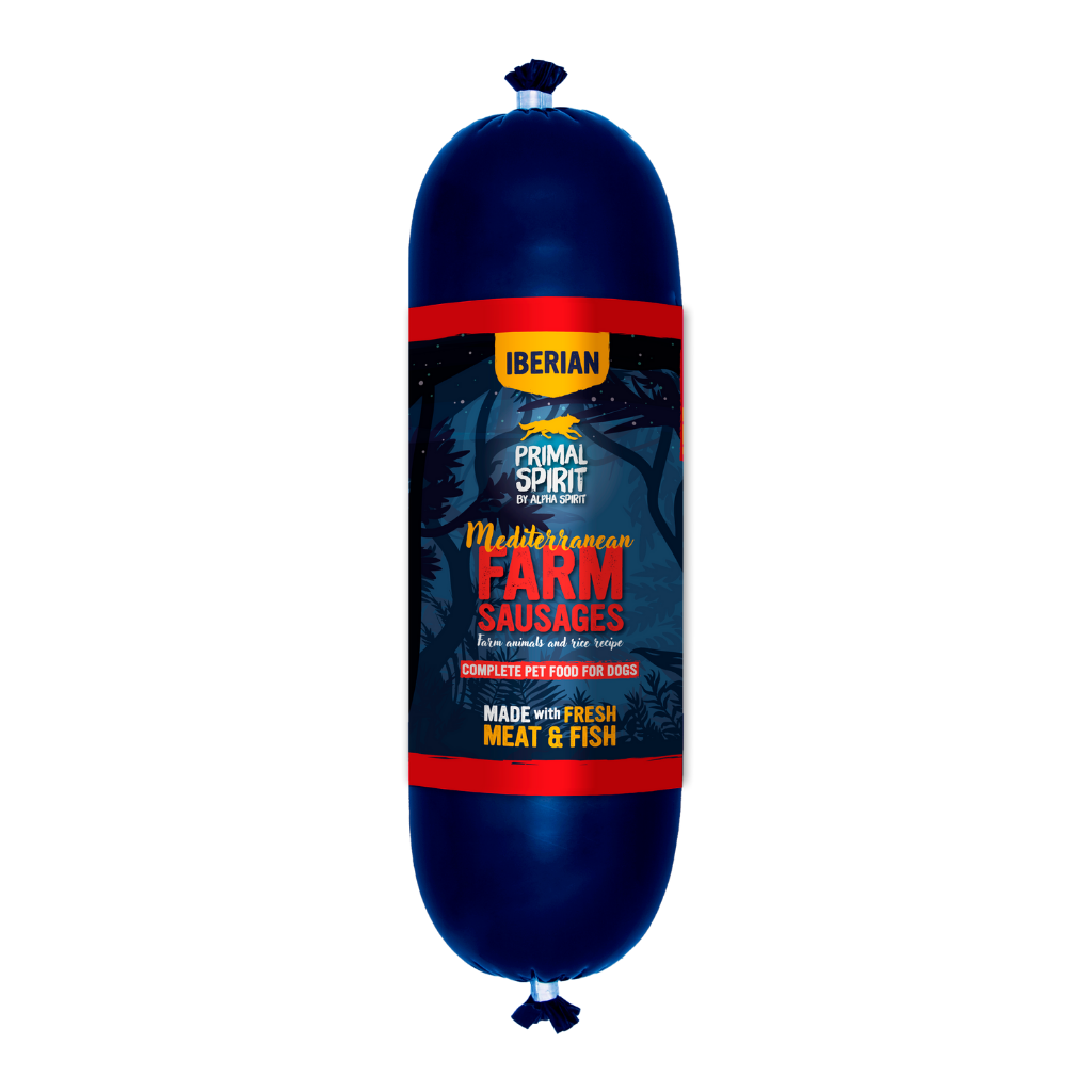 Primal Spirit Iberian Mediterranean Farm Complete Wet Sausage for Adult Dogs (1kg) - North East Pet Shop