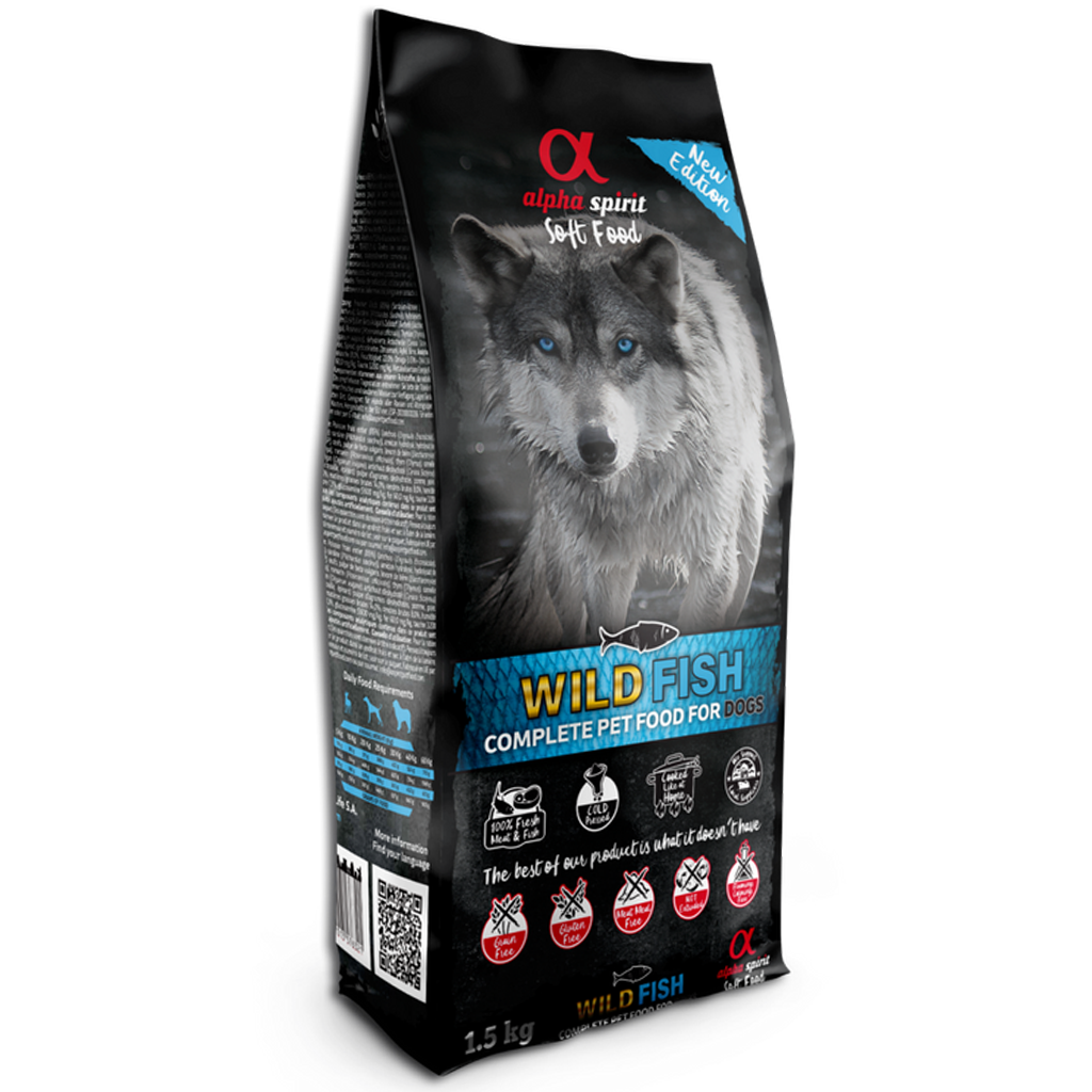 Alpha Spirit Semi-moist Wild Fish Complete Dog Food in Bag 1.5kg - North East Pet Shop