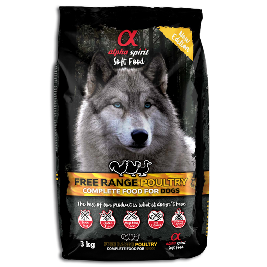Alpha Spirit Semi-moist Poultry Complete Dog Food in Bag 3kg - North East Pet Shop