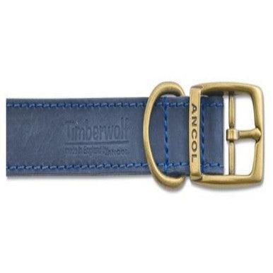 Ancol Timberwolf Leather Collar Blue Size 2 - North East Pet Shop ANCOL