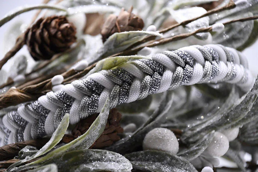 Jack Frost Braided - Handmade Paracord Dog Collar - Small 9-12" / Nickel / Normal Clasp