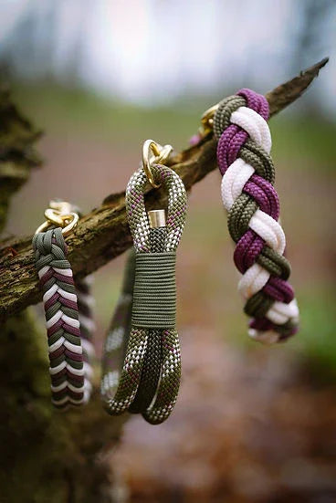 Grizedale Forest Braided - Handmade Paracord Dog Collar. - Small 9-12" / Nickel / Normal Clasp