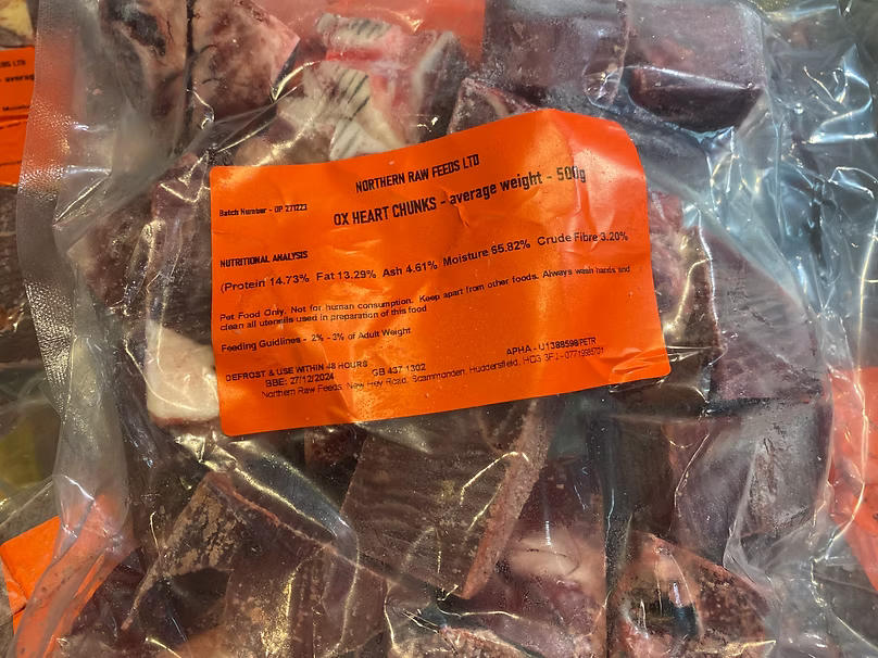 Northern Raw Feeds - Ox Heart Chunks - 500g