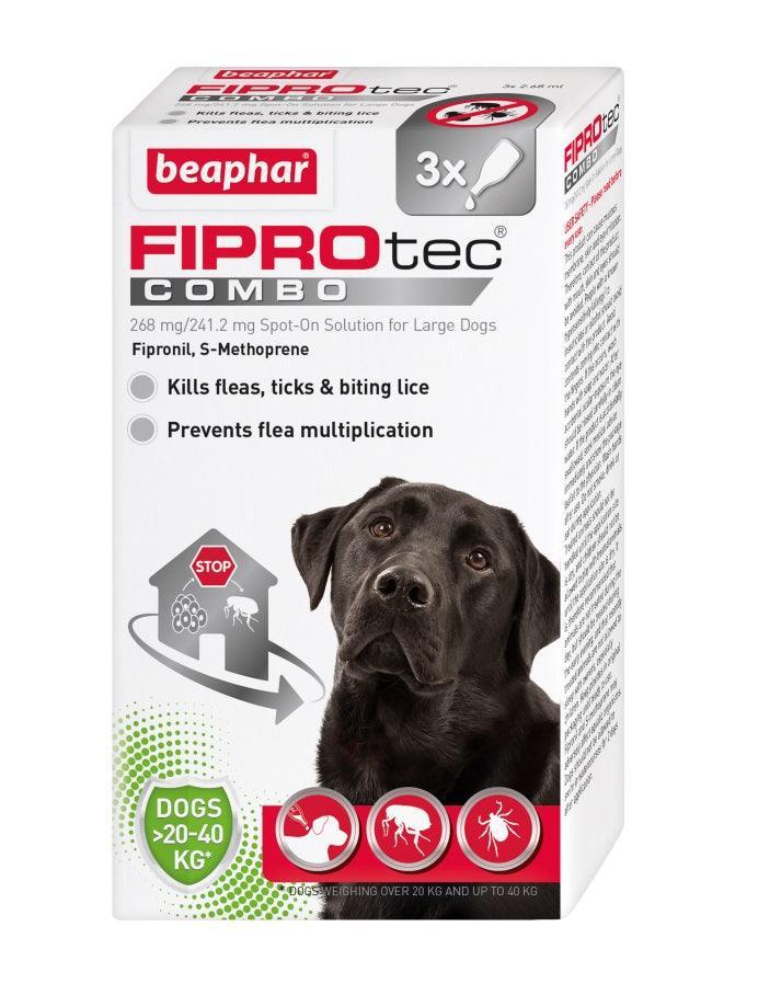 Beaphar FIPROtec COMBO Flea and Tick Spot On for Large Dogs 3 pipettes