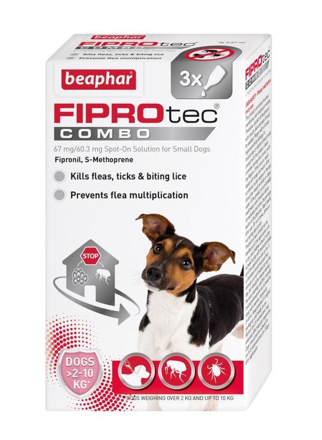 Beaphar FIPROtec COMBO Flea and Tick Spot On for Small Dogs 3 pipettes
