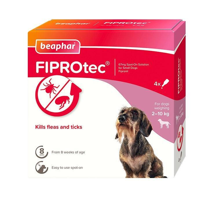 Beaphar FIPROtec Flea and Tick Spot On for Small Dogs (2-10kg) 4 pipettes