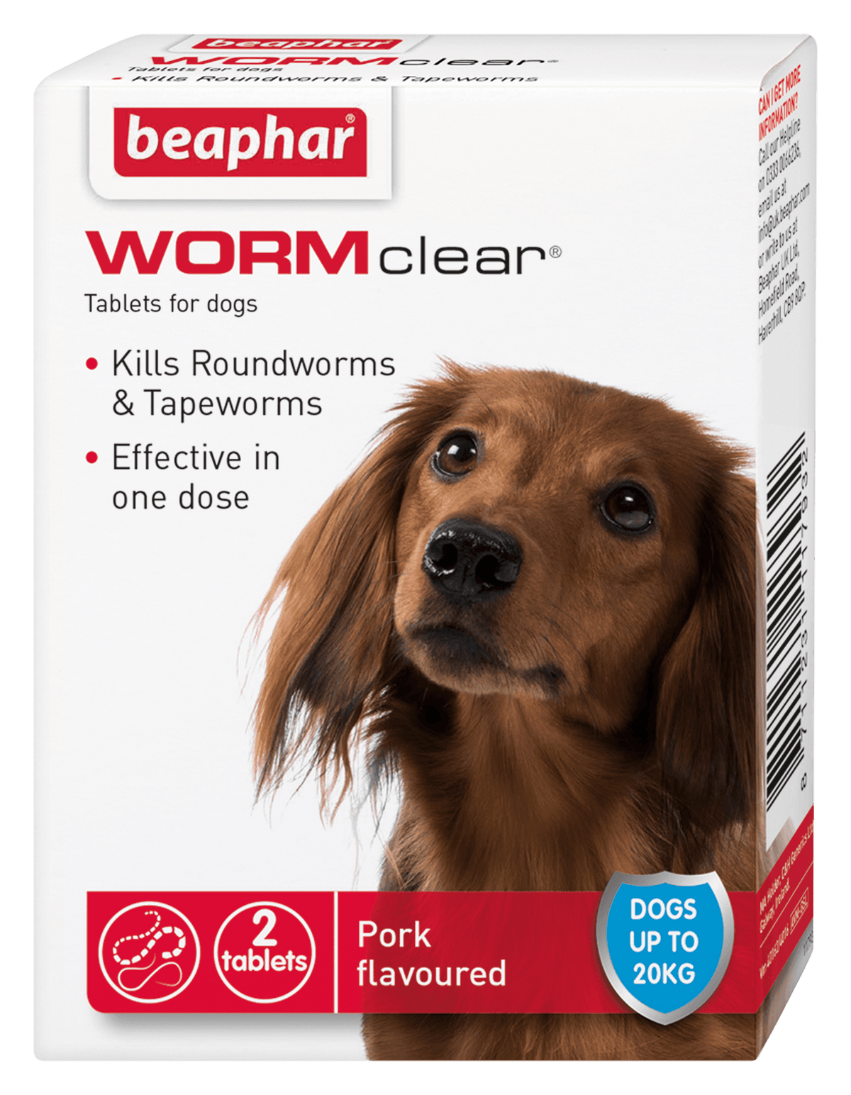 Beaphar WORMclear Worming Tablets for Dogs (up to 20kg) 2 tablets