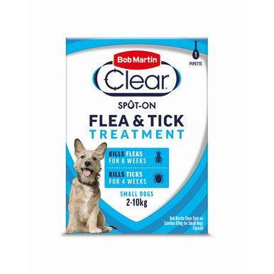 Bob Martin Clear Spot On Flea and Tick Treatment Small Dog (2-10kg) 1 pipette