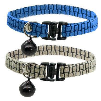 Cat Circus Collar Embossed Velvet Kitten Grey - North East Pet Shop Cat Circus