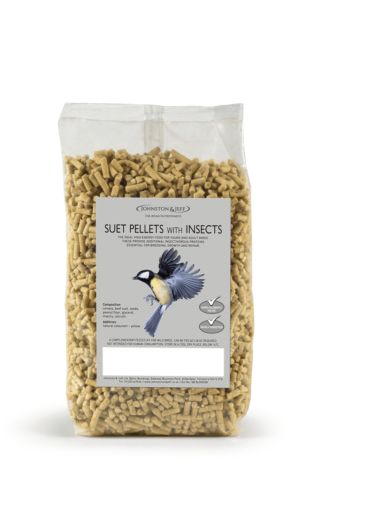 Johnston & Jeff Suet Pellets with Insects 12x1kg - North East Pet Shop Johnston & Jeff