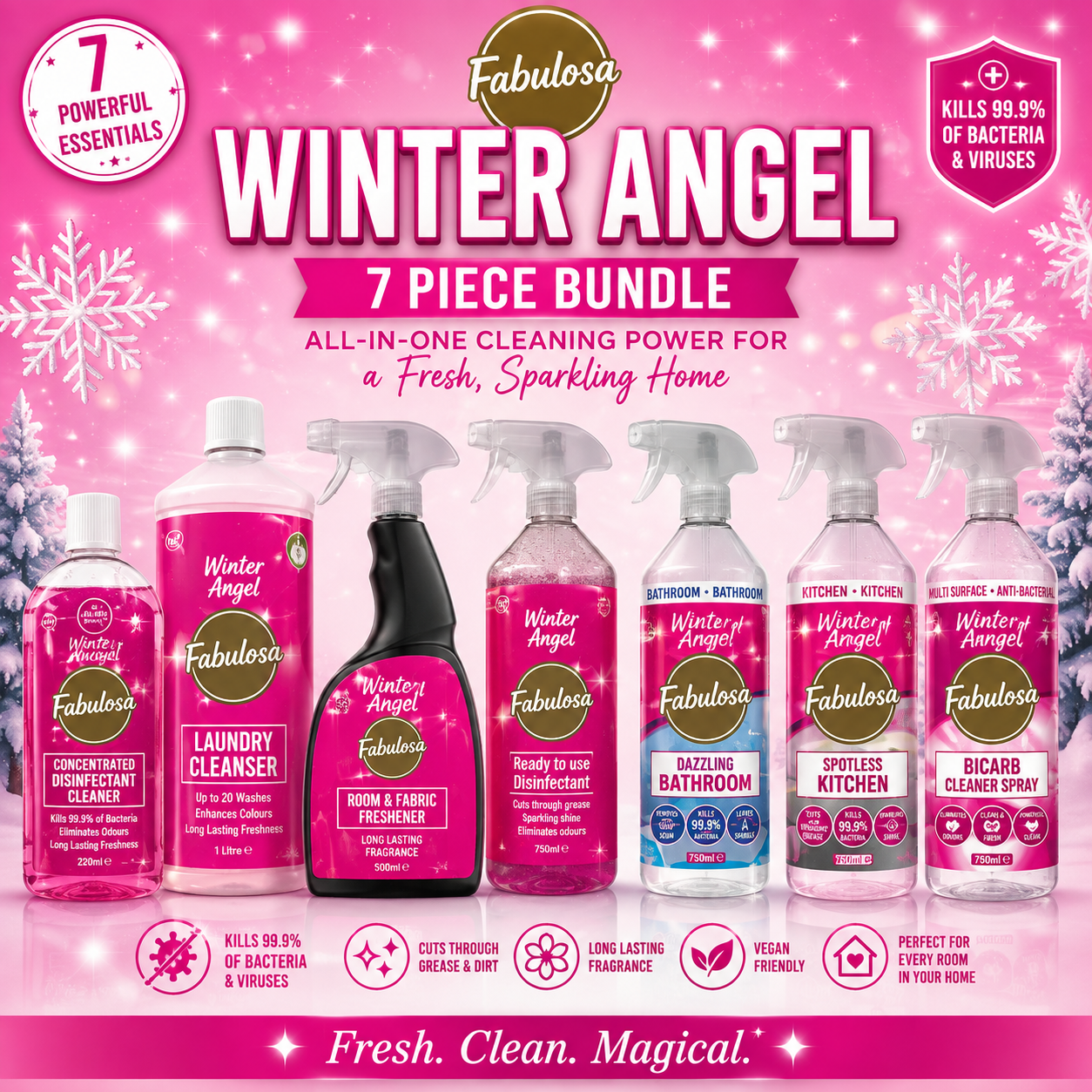 Fabulosa Winter Angel Household Cleaning Bundle – 7 Piece