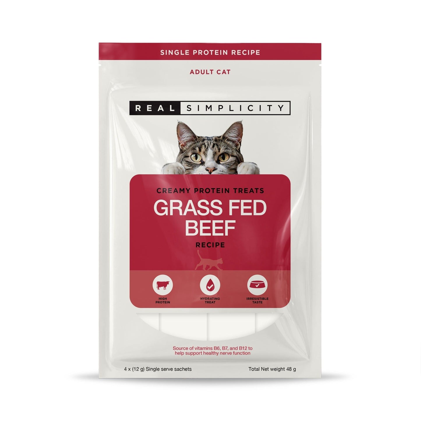 Real Simplicity Creamy Protein Treats Grass Fed 4x12g