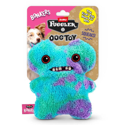 BONKERS Fuggler Gaptooth Mcgoo Blue plush dog toy – one of four possible mystery bundle designs