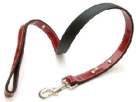Leather Lead Red Bones 15mm X 100cm