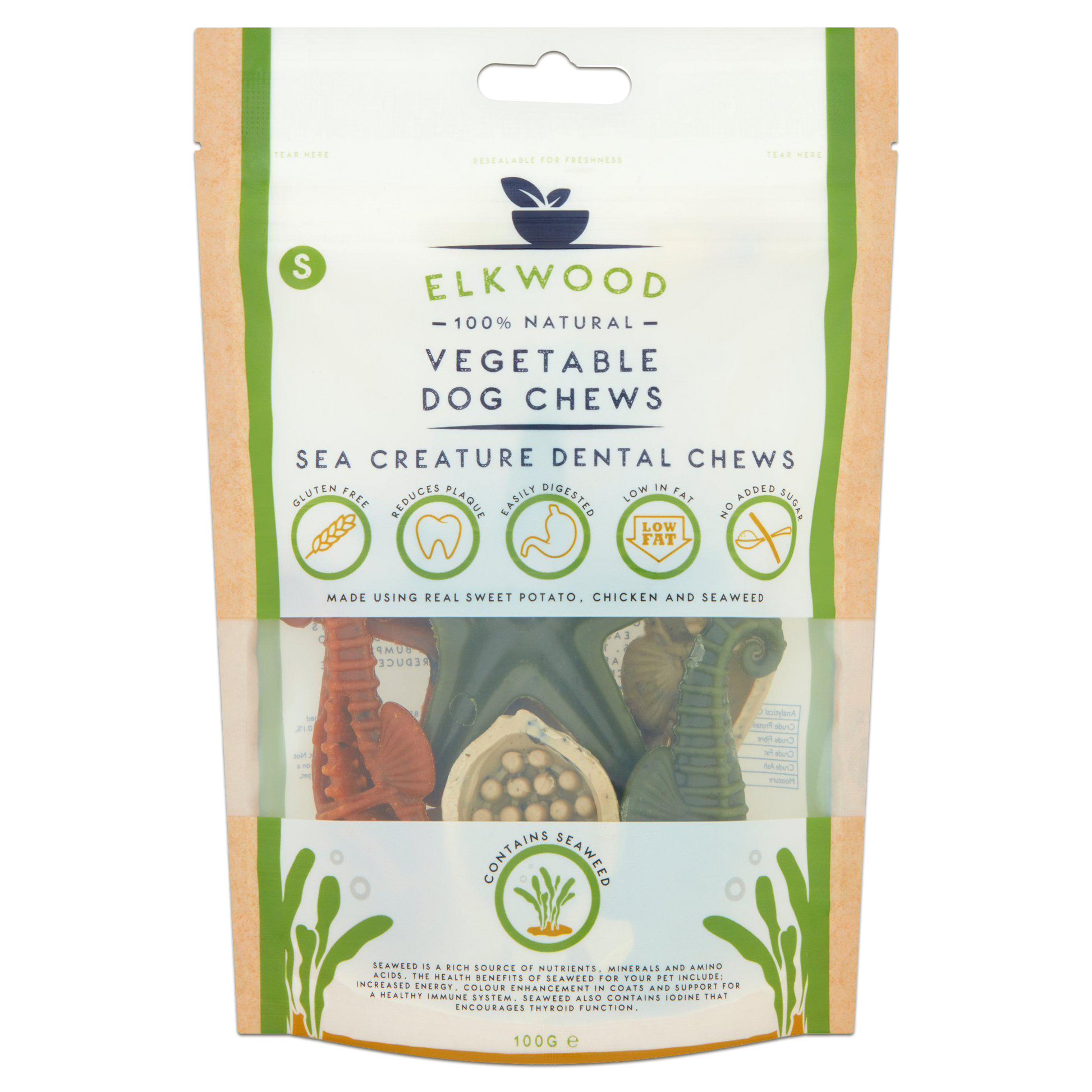 Elkwood Vegetable Sea Creatures + Seaweed Small 7pc 100g