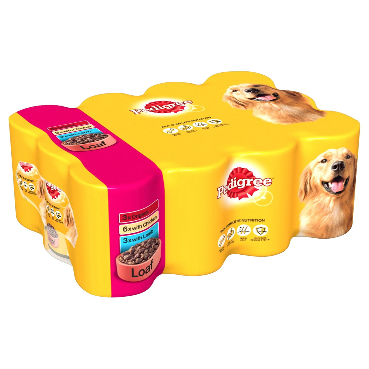 PEDIGREE Can Adult Dog Wet Chunks in Loaf Original Chicken and Lamb 12 x 400g