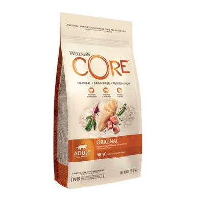 Wellness CORE Original grain-free protein-rich adult cat food bag with chicken and herbs