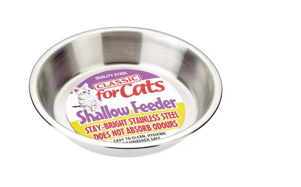 Classic Stainless Steel Shallow Cat Dish 500ml (155mm Diameter)