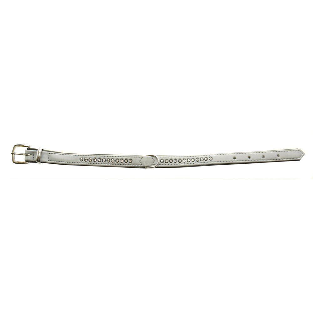 Nobby Double Back Swarovski Crystal Collar Grey 17mm x 47cm