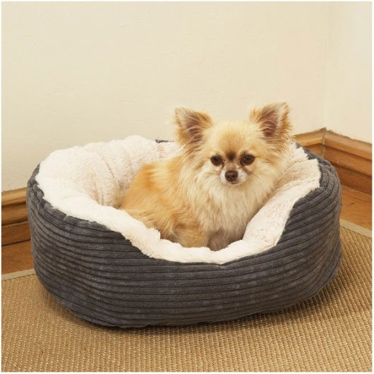 40 Winks Oval Sleeper Jumbo Cord/plush Grey 25"