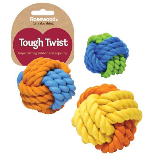 Tough Twist Rubber and Rope Ball 9cm