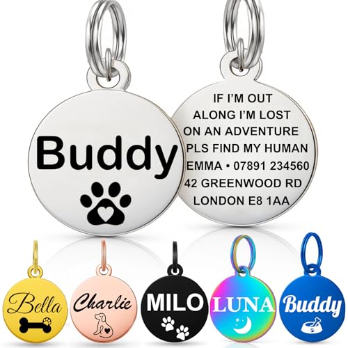 Personalised Pet Tag Silver Round