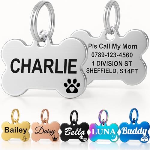 Personalised Pet Tag Silver Bone