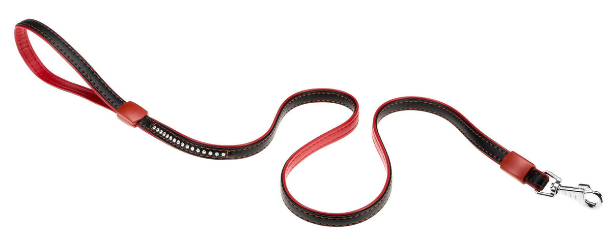 Lux G12/110 Eco Synthetic Leather Lead Red/black 12mm X110cm