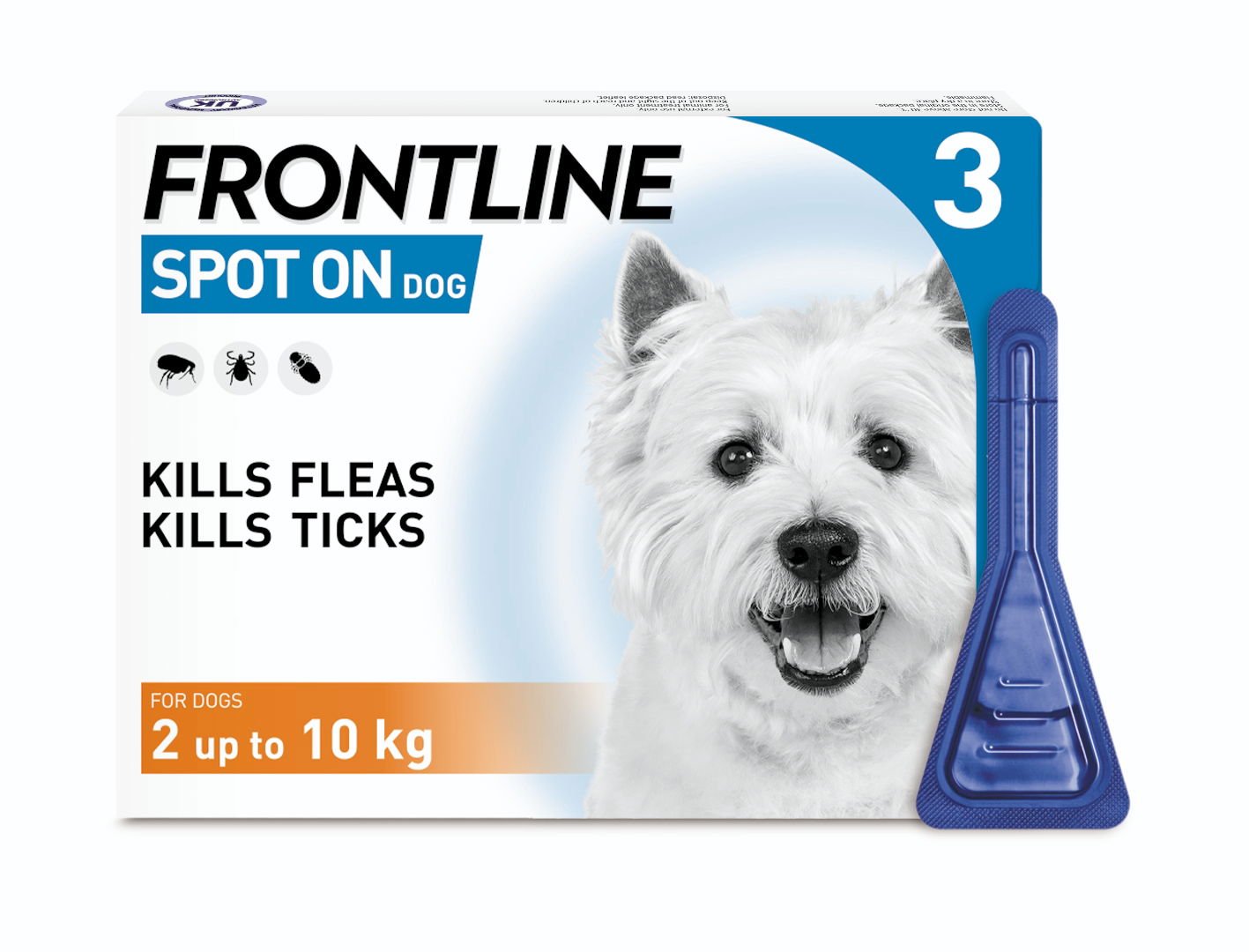 Frontline Spot On Small Dog 0-10kg 3 Pipettes