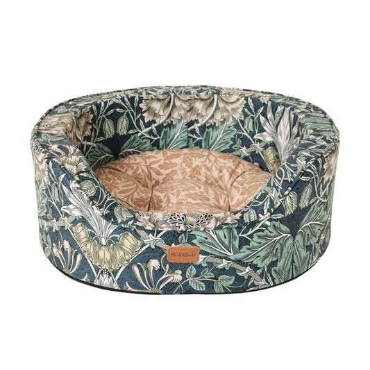 Morris & Co Honeysuckle & Acorn Print Oval Bed - Small