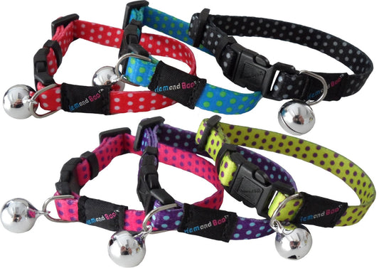 Hem and Boo Safety Buckle Kitten Collar Spotty Pattern Astd