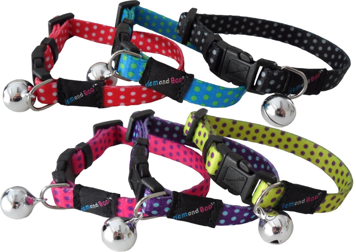 Hem and Boo Safety Buckle Cat Collar Spotty Pattern Astd