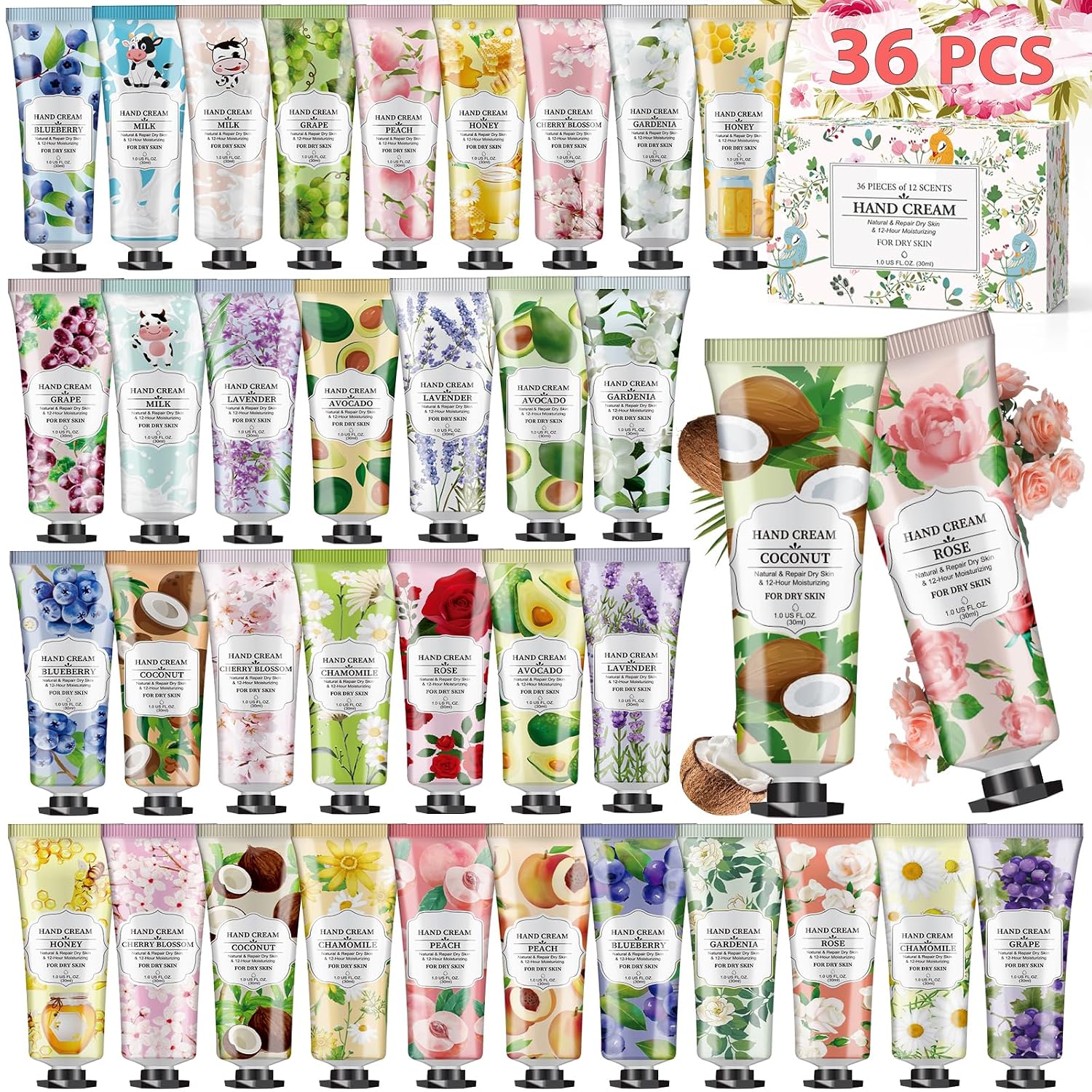 Aottom 36 x 30ml Mini Hand Cream Gift Set