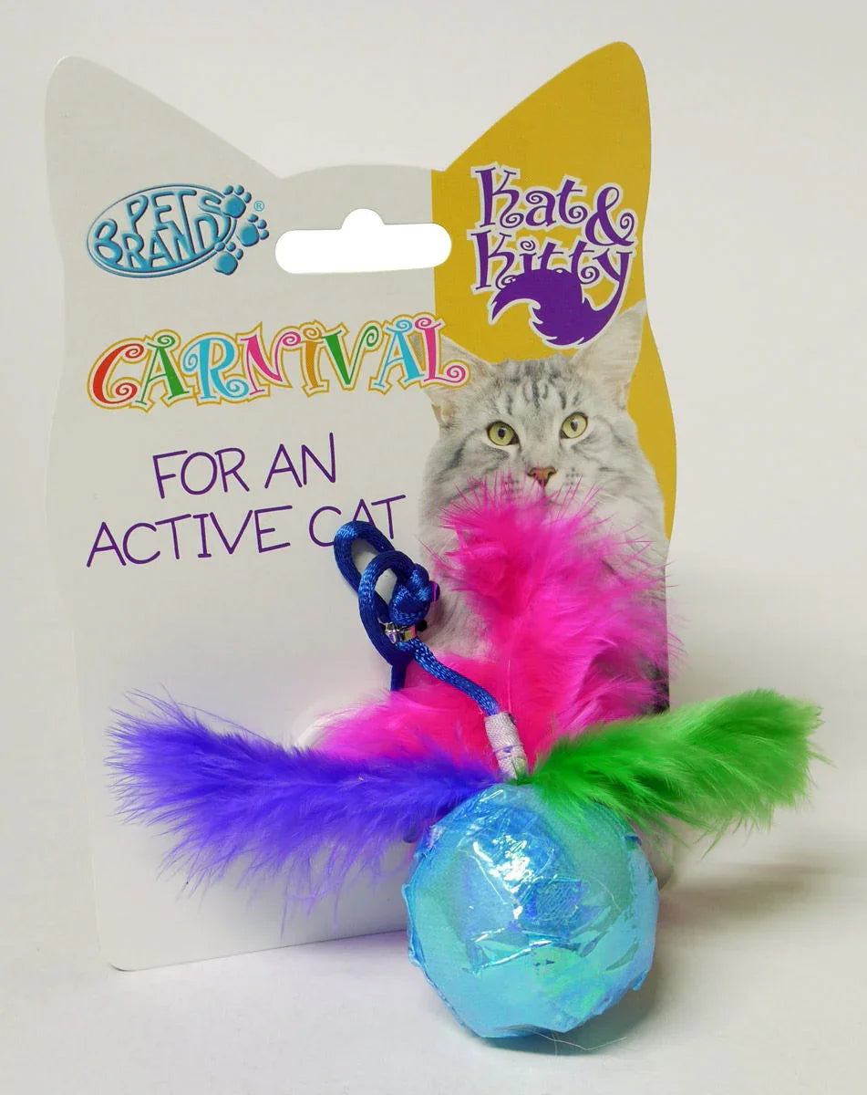Ball Toy With Feathers