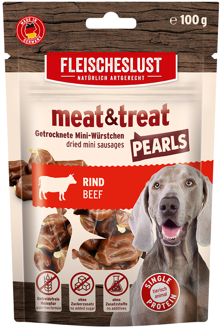 Fleischeslust Meat & Treat Pearls Beef - 10 x 100g Case product image