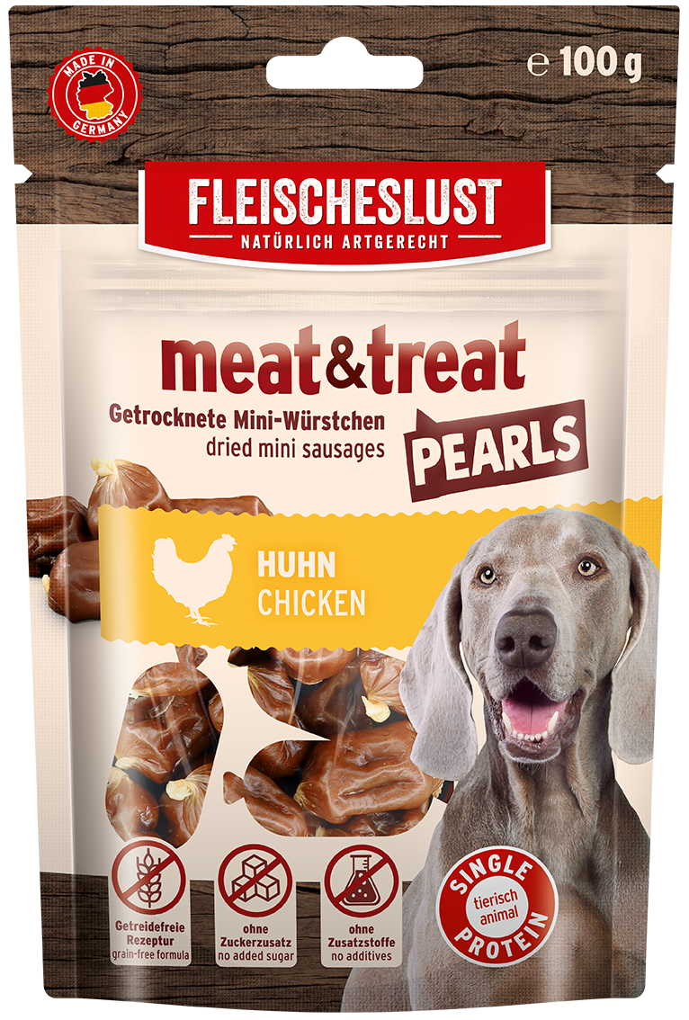 Fleischeslust Meat & Treat Pearls Chicken - 10 x 100g Case product image