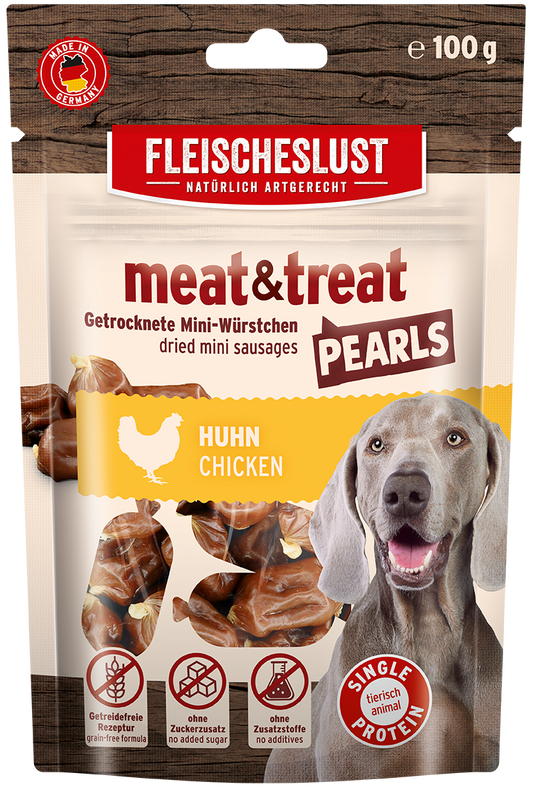 Fleischeslust Meat & Treat Pearls Chicken - 10 x 100g Case product image
