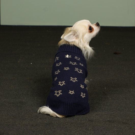 Pet Brands Starry Nights Gold Star Print Jumper M/l