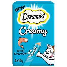 DREAMIES Creamy Snack Cat and Kitten Treat with Salmon Flavour 40g