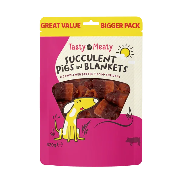 Tasty & Meaty Succulent Pigs In Blankets Dog Treat 320g