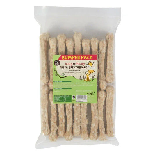 Tasty & Meaty Fresh Breath Bonies Bumper Pack Mint Flavour 18 Pack